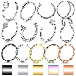 1PC Steel Dainty Fake Nose Rings Labret Lip Helix Ring Clip on Fake Septum Rings Hoop Fake Oreja Neus Piercings Fashion Jewelry