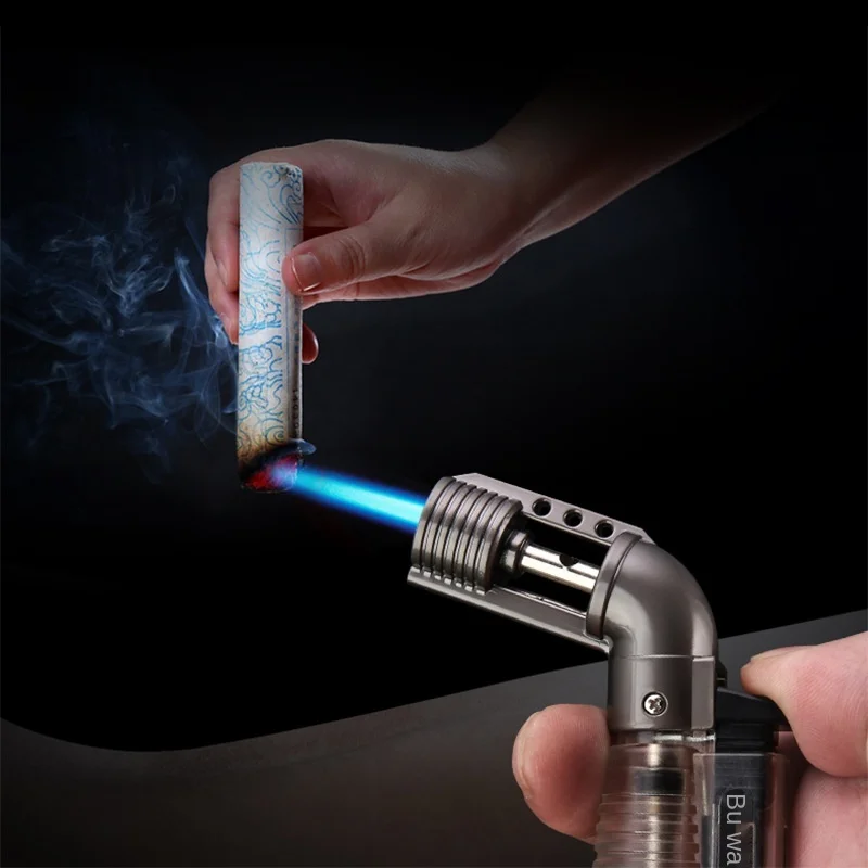 Blue Flame Windproof Mini Size Butane Jet 1300 C Turbo Torch Lighter Key Ring Cigarette Cigar Lighter Inflatable Lighter