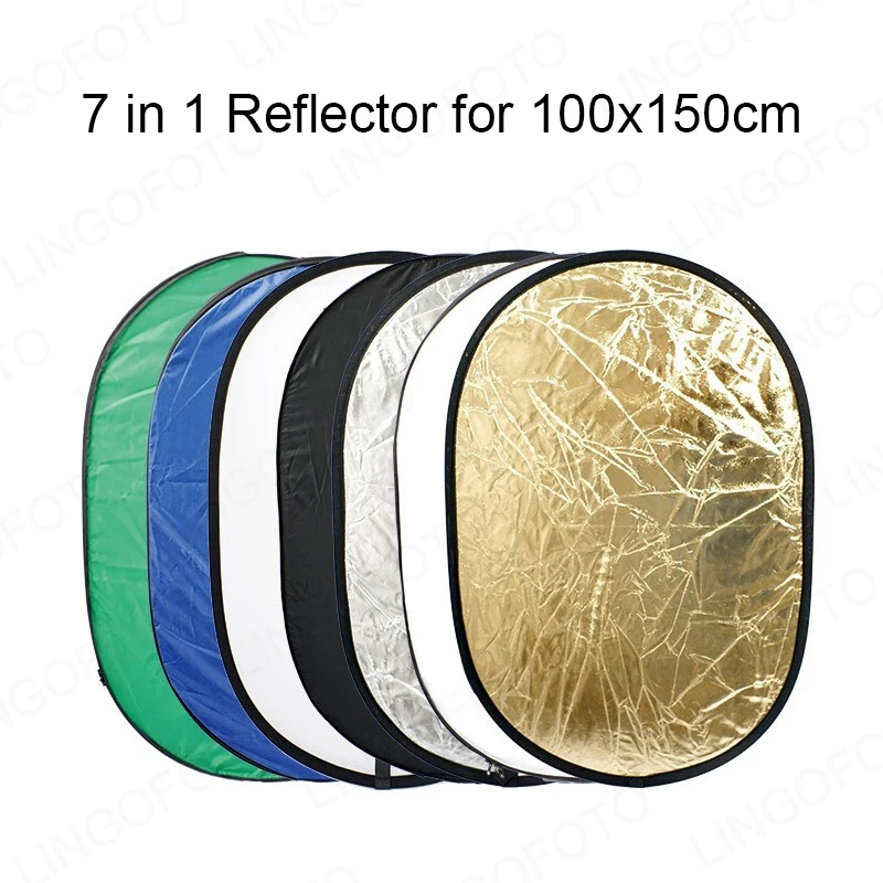 

7 in 1 100x150cm Oval Collapsible Light Reflector Multi Photo Portable Photography Studio Reflector Outdoor portrait