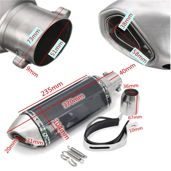 Exhaust Pipe Motorcycle Muffler DB Killer For Escape Pitike For suzuki ltz 400 nmax cb650f ybr 125 sv650 R3 R25 cbr250r gsr 600