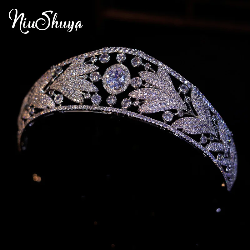 

NiuShuya Luxury European CZ Luxembourg Royal Wedding Tiaras Crown Cubic Zirconia Princess Hair Jewelry Accessories