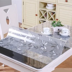 1.0mm Cosmos Pattern Tablecloth Waterproof Oil  Kitchen Table Cloth Home Dining Room Soft Glass Tablecloth for Rectangular Table