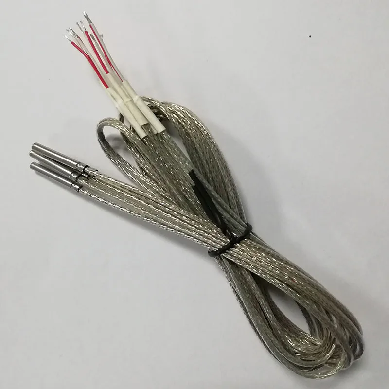 2pcs PT100 PT1000 RTD Platinum Resistance Sensor 2 Wires Thermocouple Φ3*20mm Probe With PTFE Shield Cable Temperature Sensor