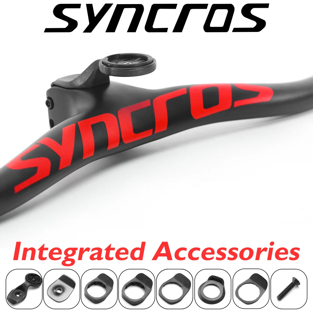 syncros Custom Matte Carbon Fiber Mountain Bike Integrated MTB Bicycle Handlebar FRASER IC SL With Stem Angle -8/-17/-25 Degree