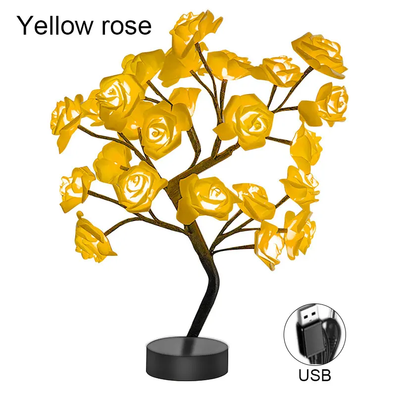 1PCS Rose Shape Night Light Beautiful Rose Shape USB Lamp For LED Light Parties Wedding Decor Versatile Decorative Lamp