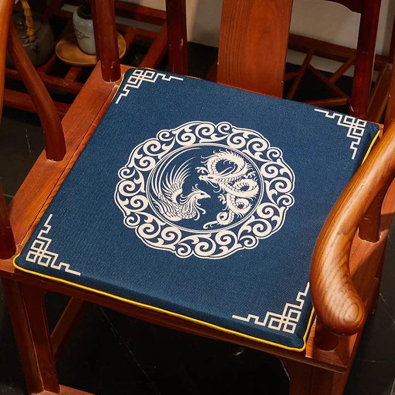 Retro Chinese Style Classical Seat Cushion Armchair Cushion Non-Slip  Cushion Washable Floor Soft Cuhsion Red Chinese Mat