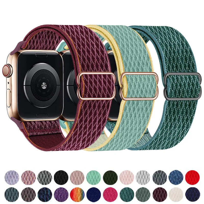 Nylon Strap For Apple Watch band 38 40 42 44 45 49mm Sports Loop Watchband For IWatch series Ultra 9 8 7 SE 6 5 4 Correa