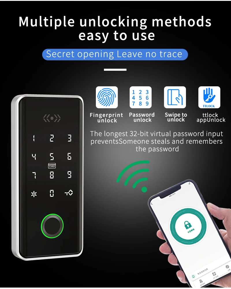 TTLOCK APP Smart Electronic Cabinet Door Lock 13.56Mhz RFID Fingerprint Drawer Lock Keyboard Password Electronic Lock