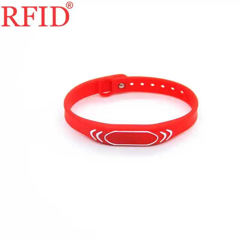 

ID 125khz EM4100 TK4100 Read Only Wristband Adjustable Keyfob RFID Silica Gel Red Waterproof Access Control Card Fast Shipping 1