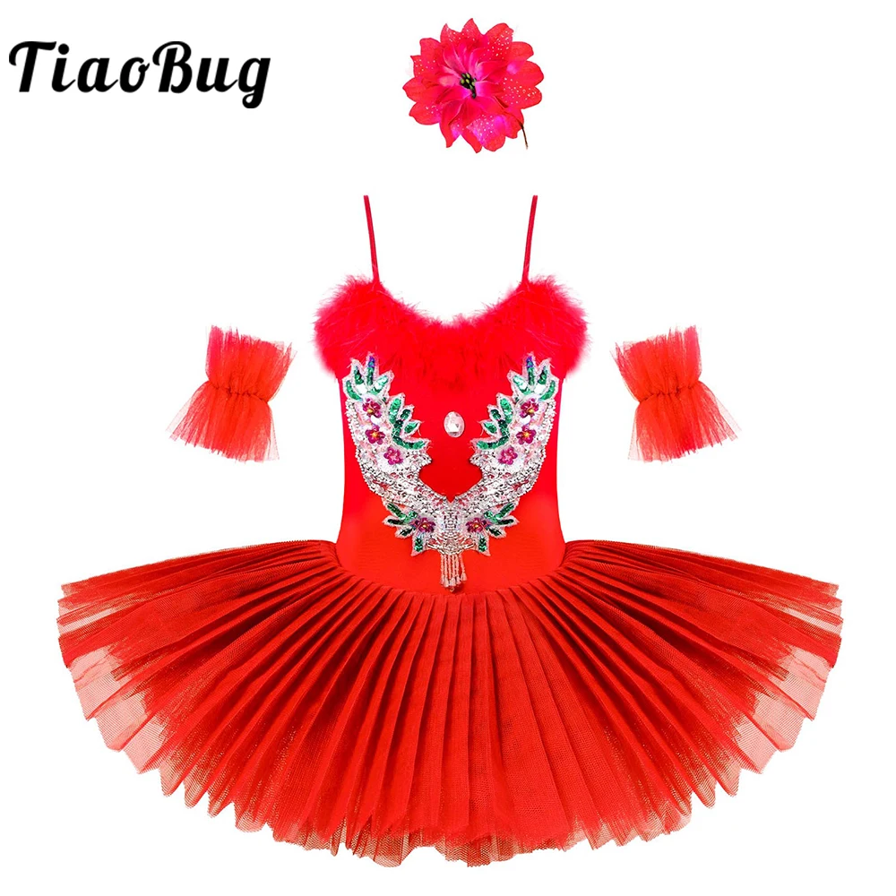 Professionelle Ballerina Ballett Tutu für Kind Kinder Kinder Mädchen Strass Pfannkuchen Ballett Tanz Kostüme Mädchen Schwan Dancewear