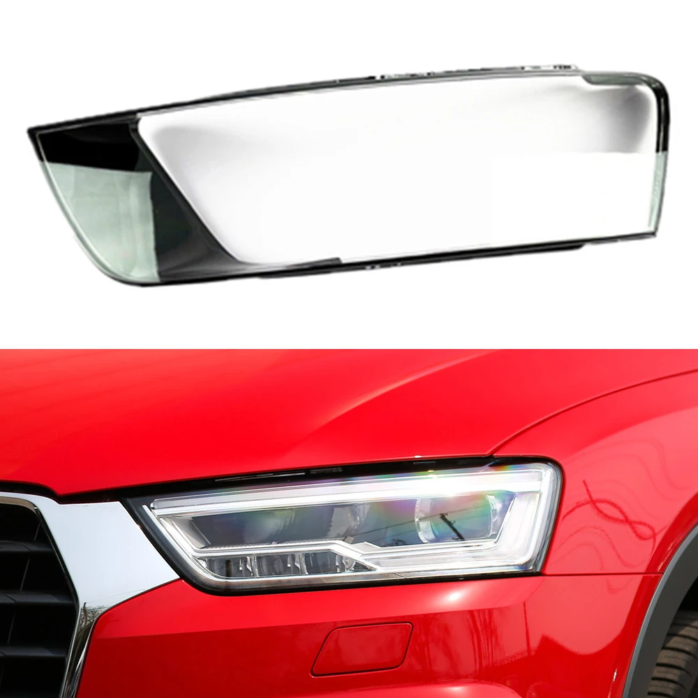 

Car Front Headlight Lens Cover Auto Headlamp Lampshade Glass Lamp Shell Caps Transparent Light Case For Audi Q3 2016-2018