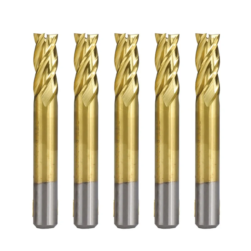 

end mill 7 10 11 pcs 1.5-10mm hss titanium coated cnc router bit 4 flute