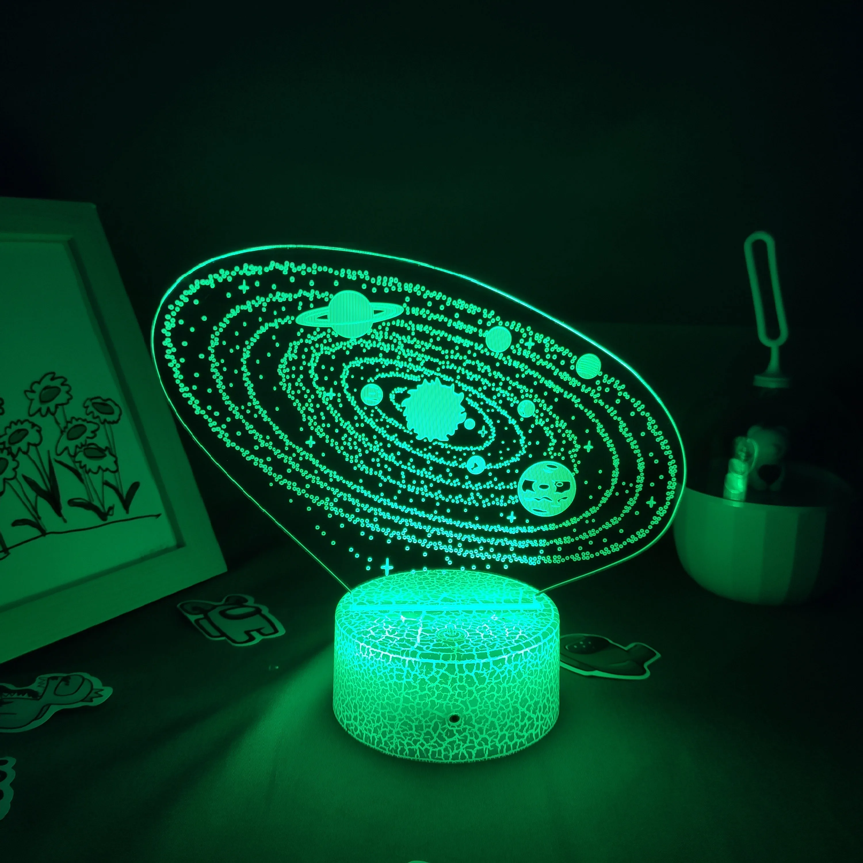 Solar System Nine Planets Lava Lamp Space Universe 3D LED RGB Night Lights Birthday Gift for Friends Bedroom Table Desk Decor