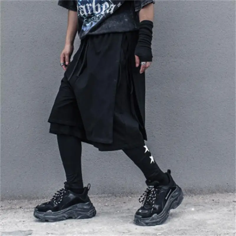 Men's Short Summer New European Harajuku High Street Fashion Youth Sunshine Holiday Two Pieces Of Leisure Loose Large Size Short