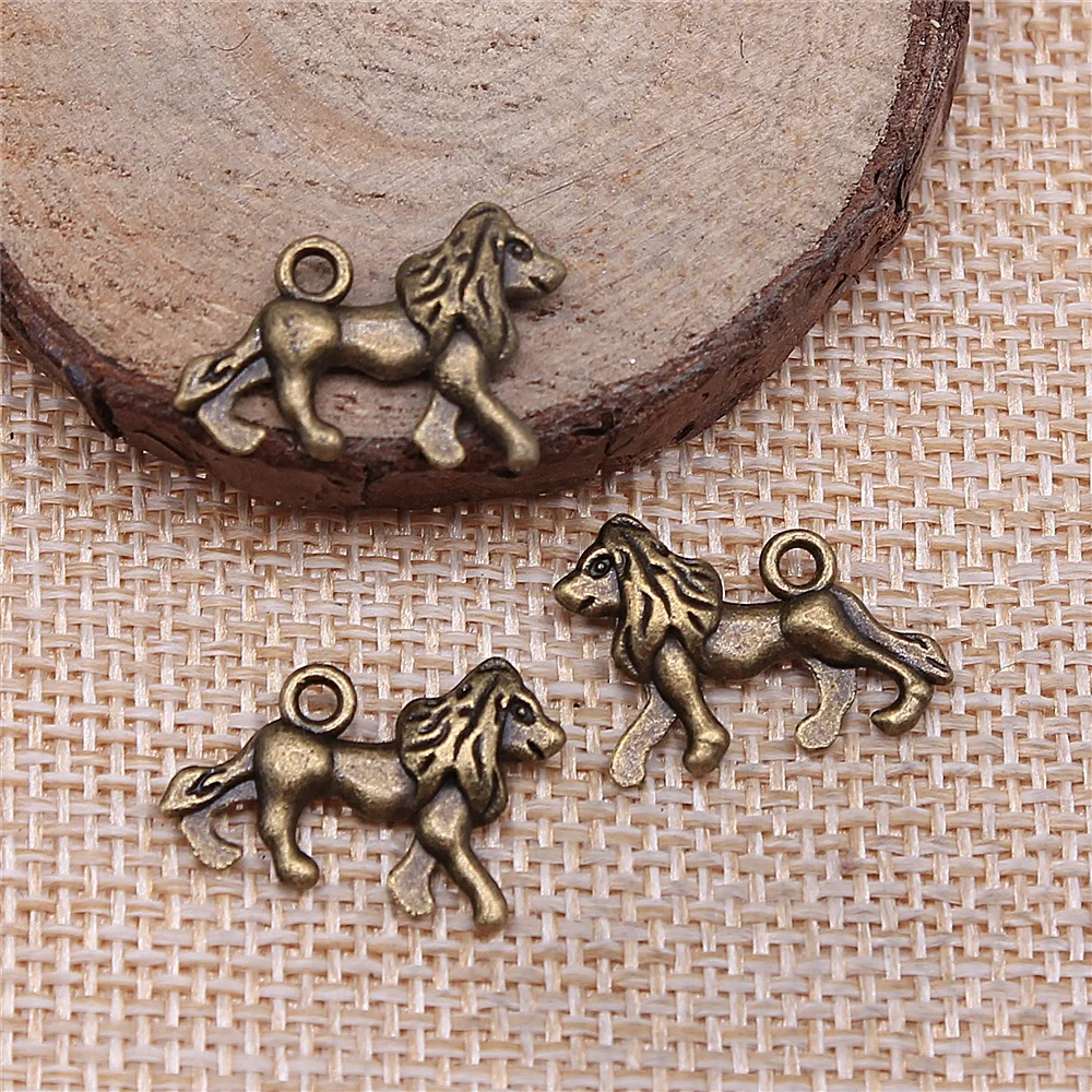 free shipping 59pcs 20x14mm antique bronze Little lion charms diy retro jewelry fit Earring keychain hair card pendant