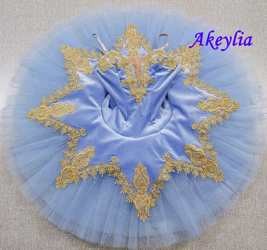 Pink Gold Sleep Beauty ballet tutu Pre-professional tutu pancake blue for Girl performance competition Nutcracker Adult 19006