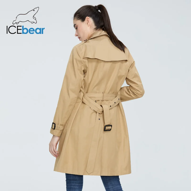 Imagem -03 - Icebear-cabolsa Trench Breasted para Mulheres Quebra-vento de Lapela Roupas Femininas de Qualidade Gwf20023d Moda Outono 2023