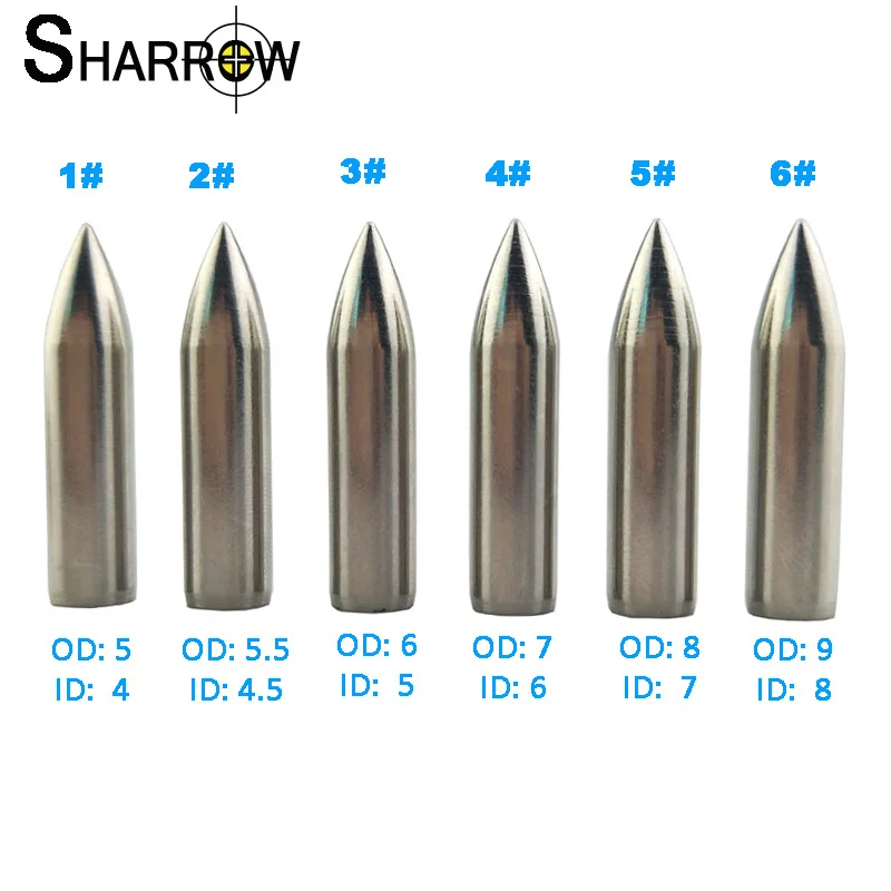 20pcs Archery Broadhead Target Field Tips Crossbow Arrowhead Fit ID 4mm/4.5mm/5mm/6mm/7mm Arrow Shaft Bow Shooting Accessories