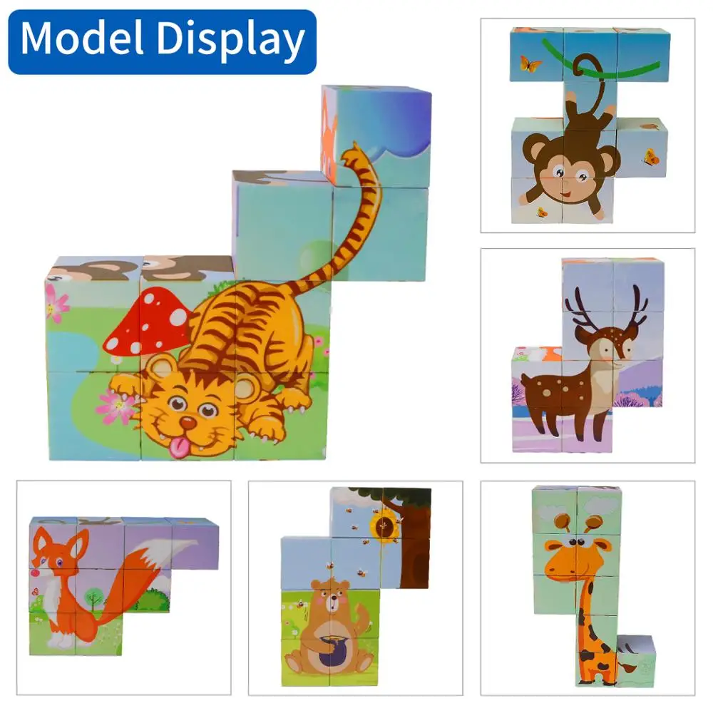 

Romboss Magnetic Blocks 3D Puzzles Toy for Children Montessori Learning Educational Toys Animal Cognition Jigsaw Puzzle Games