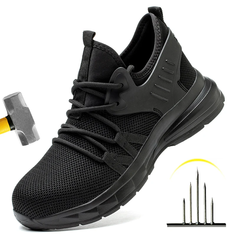 New Male Boots Work Shoes Sneakers Steel Toe Cap Safety Shoes Men Anti-puncture Protective Shoes Indestructible Boots Men