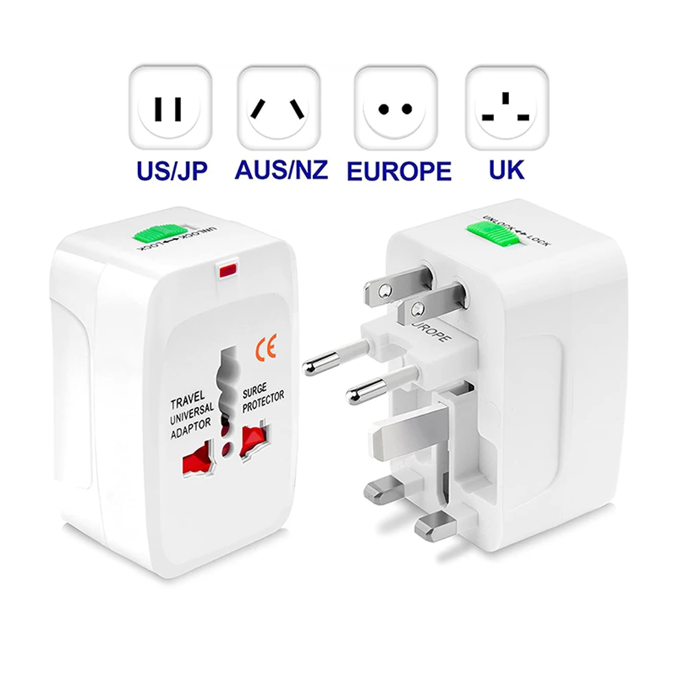 

Surge Protector All in One Universal Worldwide Travel Wall Charger AC Power AU UK US EU Conversion Plug Adapter No Usb Plug