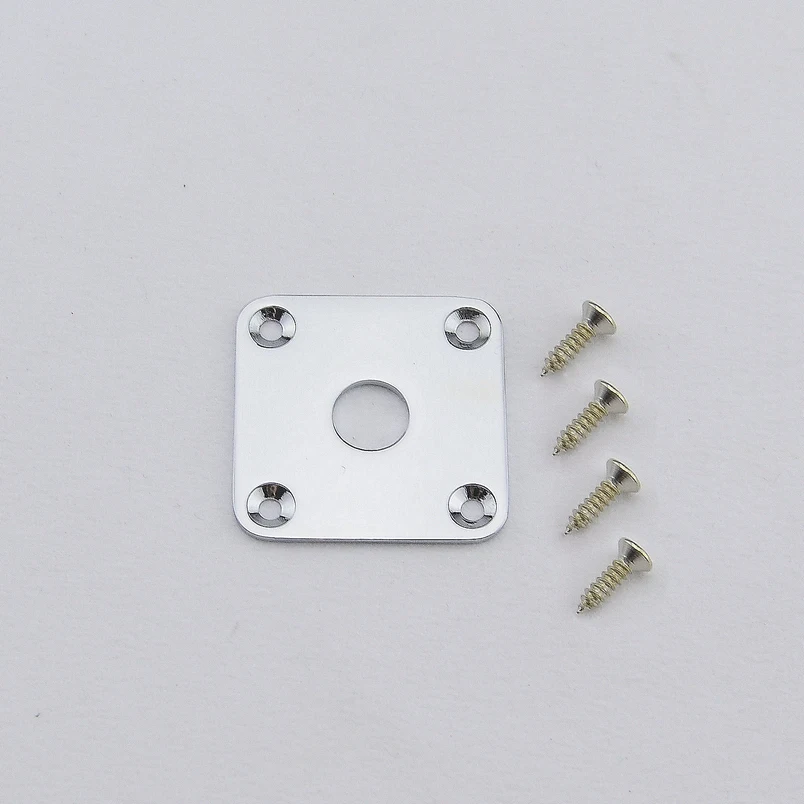 1 Piece  Square Flat  Metal Jack Plate for Les Paul Electric Guitar Bass with Screw