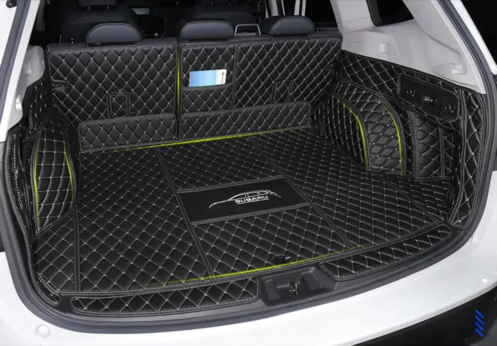 Car Embroidery Leather Full Rear Trunk Tray Liner Cargo Mat Floor Protector Foot Pad Mats For Subaru Forester 2019 2020