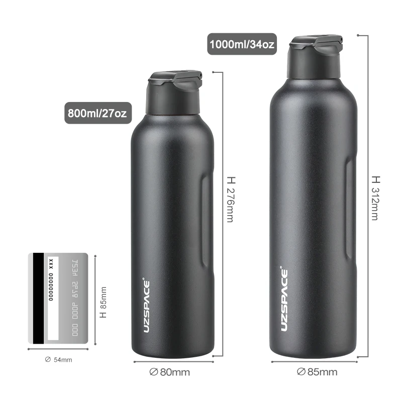 New Stainless Steel Water Bottle With Straw Direct Drinking 2 Lids Vacuum Flasks Insulated Travel Portable Thermal Climb Thermos