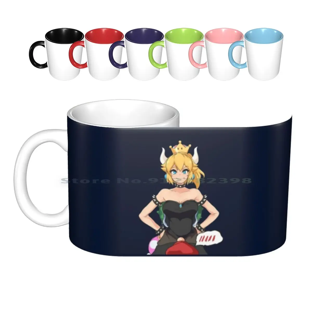 Bowsette Ceramic Mugs Coffee Cups Milk Tea Mug Bowsette Princess Meme Bowsette Princess Meme Parody Bros Super Luigi Bowser