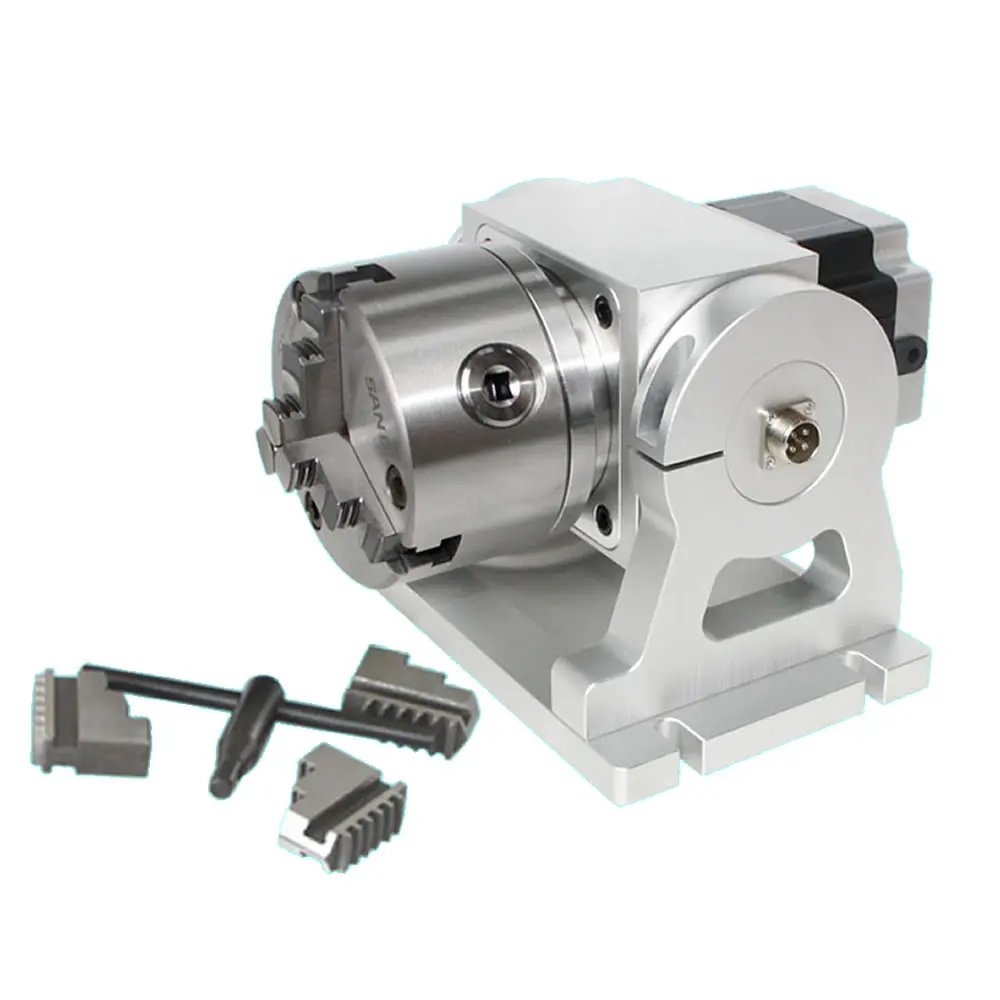 High Precision Planetary Reducer A Axis Rotary Axis 3 Jaw 100mm Chuck NEMA 34 Motor Speed Reducing Ratio 10:1 CNC Laser Tools