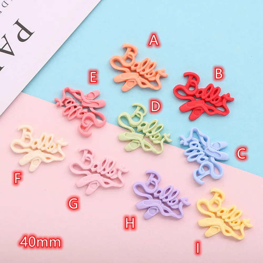 

Resin Cabochon Kawaii Ballet Shoes Cabochon 40mm 10pcs Pastel Colorful Flatback Scrapbooking Craft Embellishments DIY Hair Bow