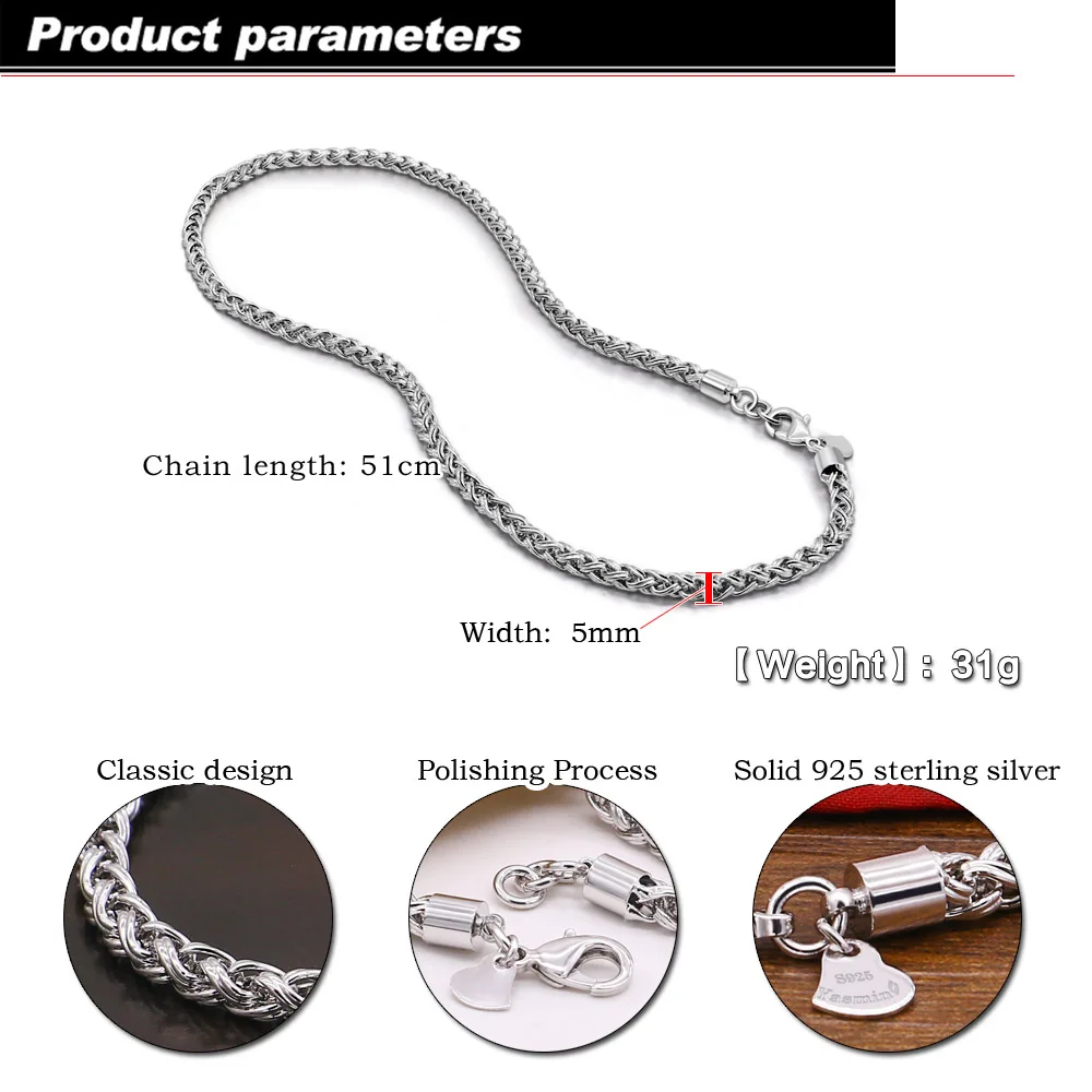 Exquisite Braid Cross Chain Necklace 925 Sterling Silver Simple Short Chain 5MM Perfect Gift for Fashion Temperament Collar