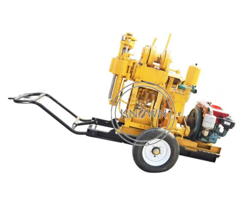 100m Hydraulic Mine Well Drilling Rig Hard Rocks Gravel Solid Land Water Well Mine Drilling Machine Portable Digging Machine