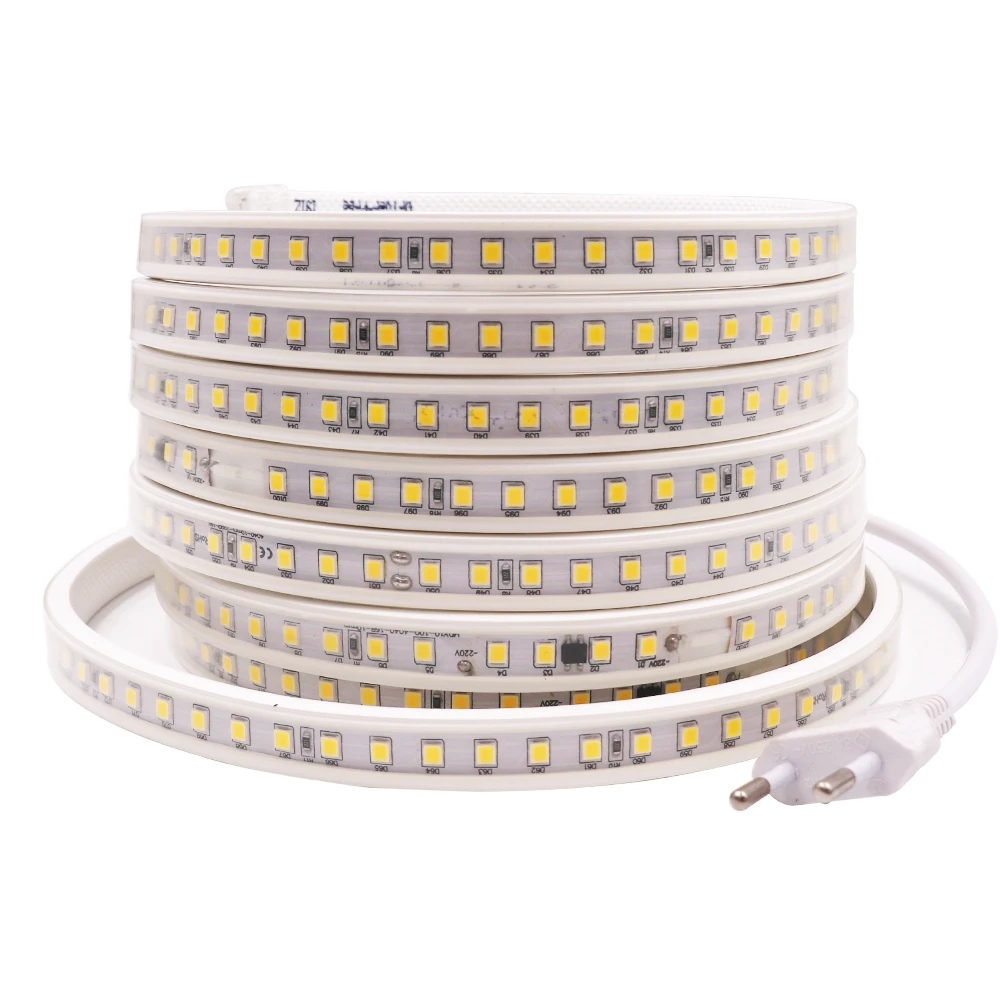 220V LED Strip 100LEDs/m 4040 Waterproof Flexible Light Outdoor Lighting Cold White / Warm White / Natural White Home Decoration