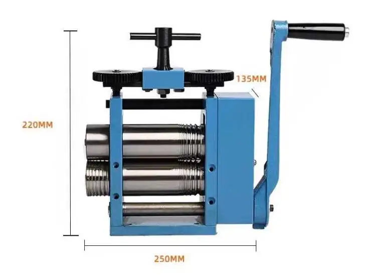 

Jewelry Rolling Mill Tablet Machine Jewelry Tool and Equipment Diy BLUE Rolling Mill ( 4 ROLLERS ), Hand Operated