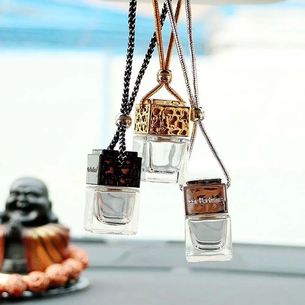 Car Perfume Bottle Air Freshener for Essential Oils Auto Ornament Perfume Pendant Empty Hanging Bottle Key Chains