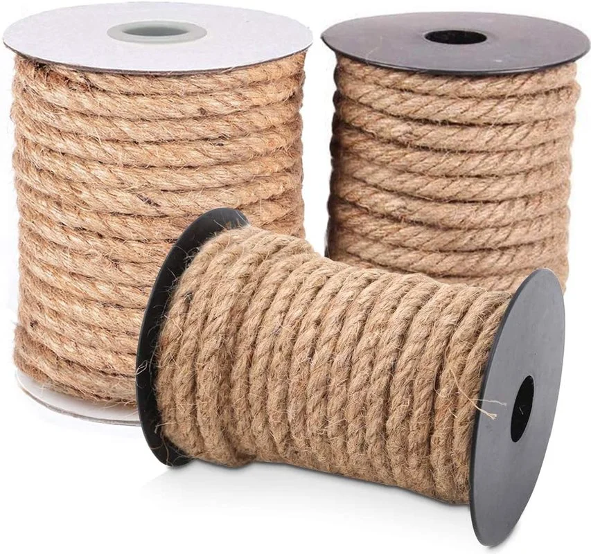 8 مللي متر الطبيعية الجوت حبل الثقيلة خيوط القنب الملتوية الحبل مكرامية سلسلة DIY بها بنفسك الحرفية اليدوية الديكور الحيوانات الأليفة الخدش
