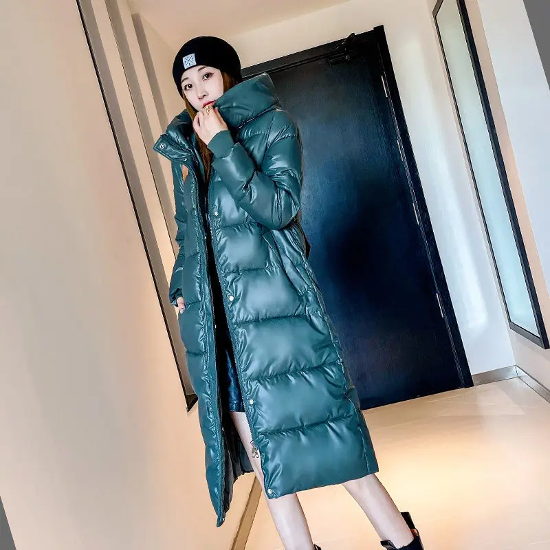 2024 Winter Long Down Jacket Women\'s Fashion Thick Cotton Parkas Outwear Plus size 4XL Loose Windproof Hooded Snow Coat Female