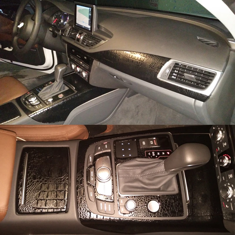 Car-Styling 3D/5D Carbon Fiber Car Interior Center Console Color Change Molding Sticker Decals For Audi A7 2011-2018