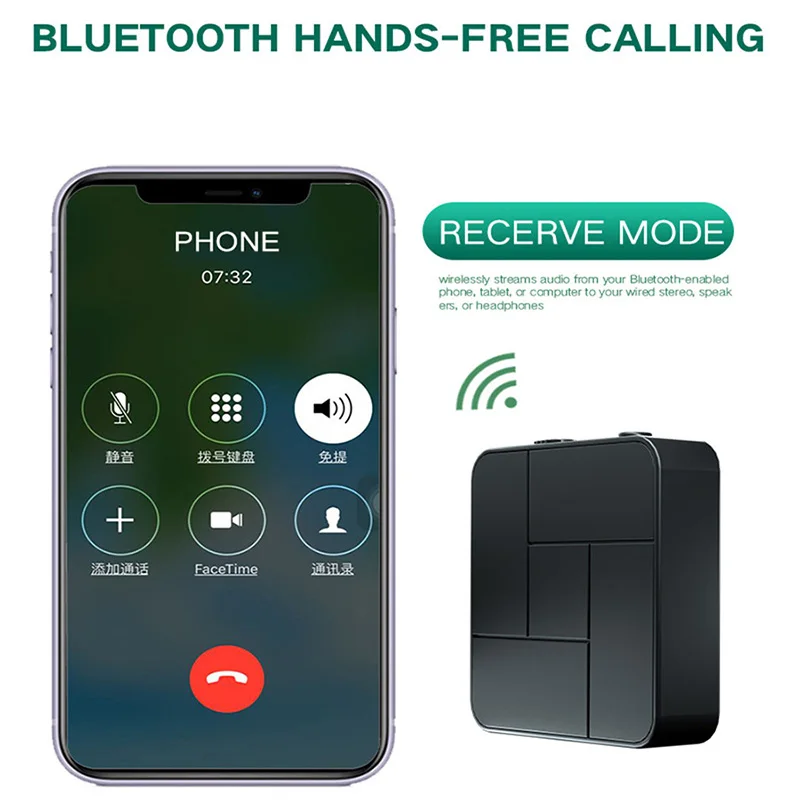 KN326 2-in-1 بلوتوث 5.0 استقبال الصوت الارسال 3.5 مللي متر AUX جاك RCA USB ستيريو لاسلكي محول مع هيئة التصنيع العسكري ل سيارة التلفزيون سماعة