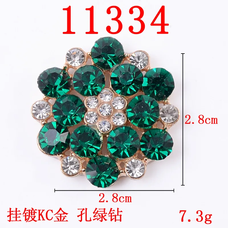 5 Stks/partij Acryli Oude Alloy Rhinestone Knoppen Bloem Ronde Plaat Diamant Gesp Diy Voor Schoenen Kleding Hand-Made Materiaal