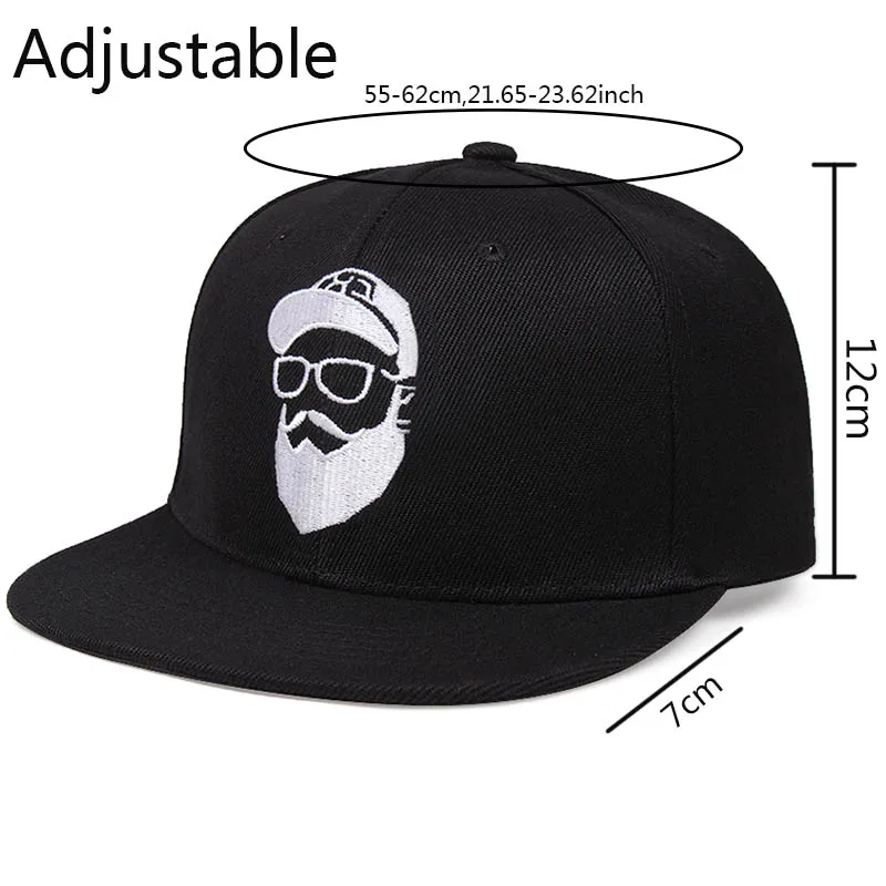 New beard old man embroidered baseball cap men and women fashion summer mesh hat casual adjustable street hip hop flat brim cap