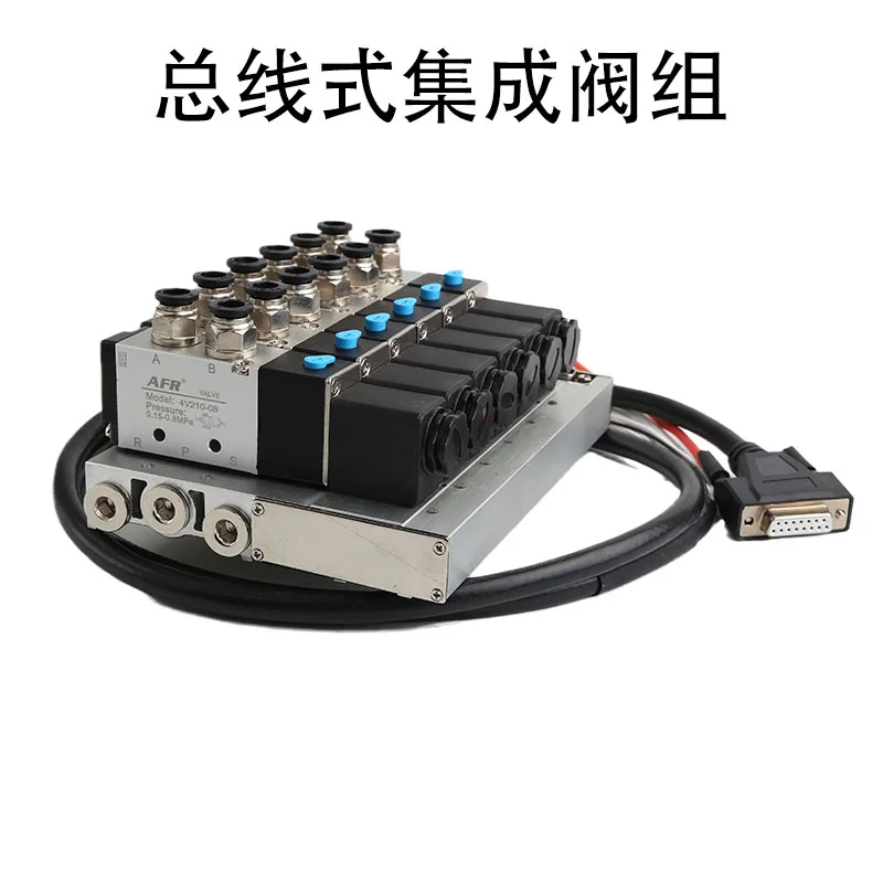 Válvula Solenóide 4v21008 Dc24 Terminal de Válvulas tipo Bus Controle do Cilindro Plug-in Combinação de Marcha-atrás com Cabo de Dados