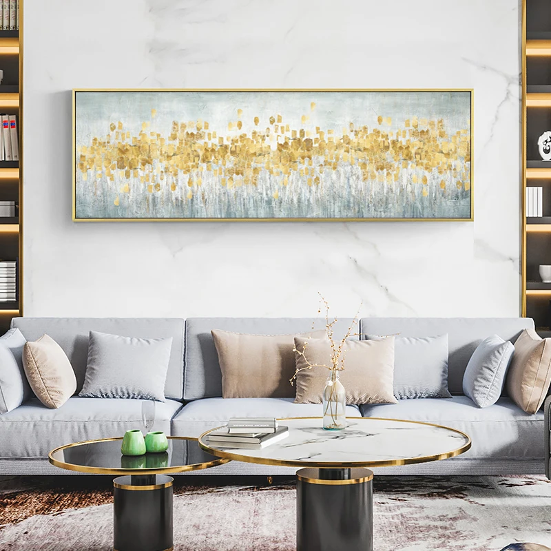 

Abstract Golden Foil Oil Canvas Picture, Big Size Wall Art Painting, Unframed Posters and Print for Living Room, Home Decor