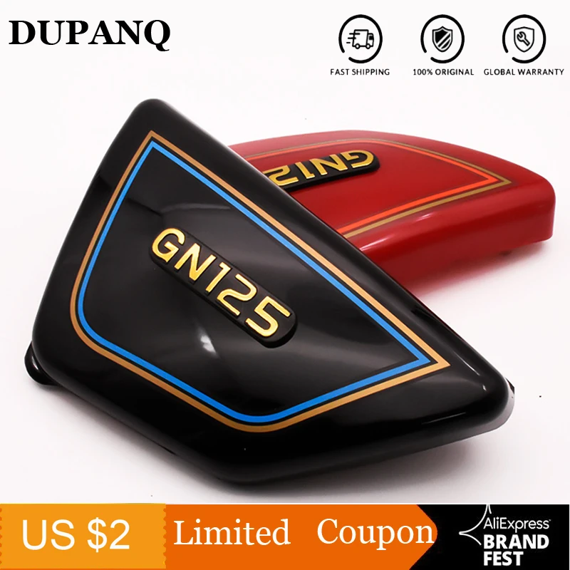 1Pair Original high quality Right & Left Frame Battery Side Tank Fairing Covers Panels For Suzuki GN 125 GN125 GN125F PARTS