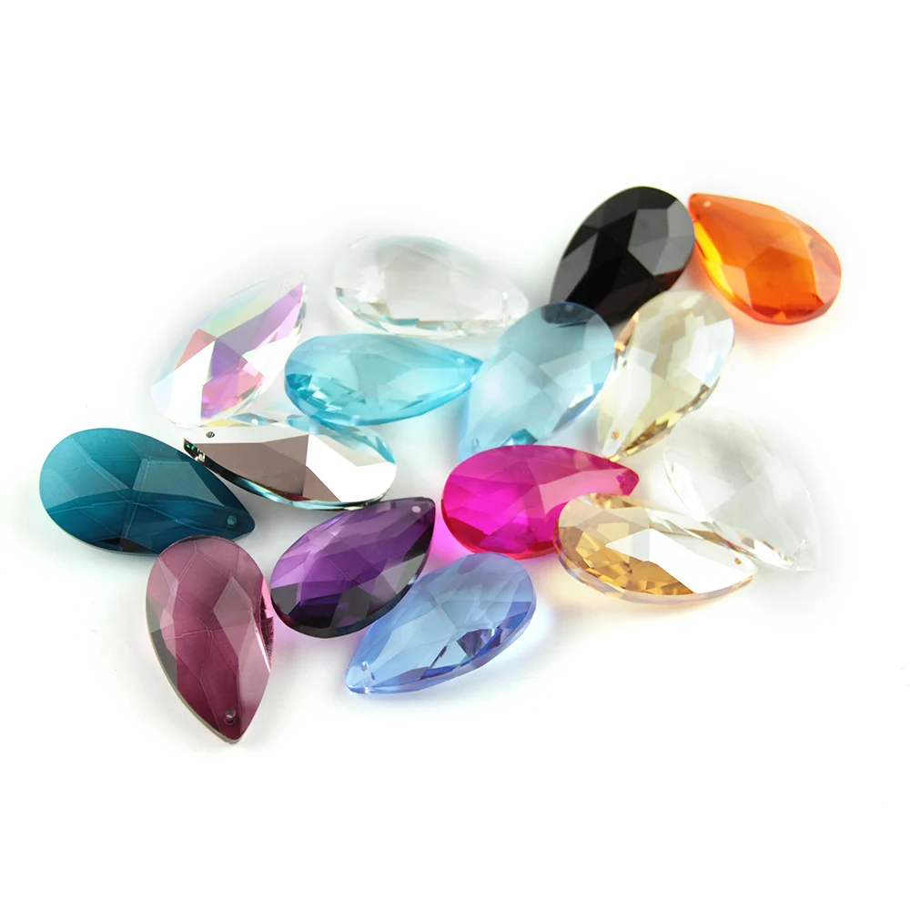 38mm/50mm/63mm/76mm Crystal Chandelier Teardrop Glass Trimming Pendant Glass Colorful Prism Hanging Drops Pendants