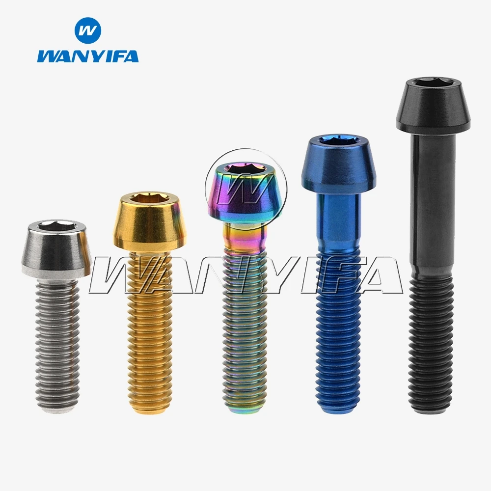 Wanyifa Taper Head Grade 5 Titanium Bolts M8x15 20 25 30 35 40 45 50 60 70mm Screw for Motorcycle