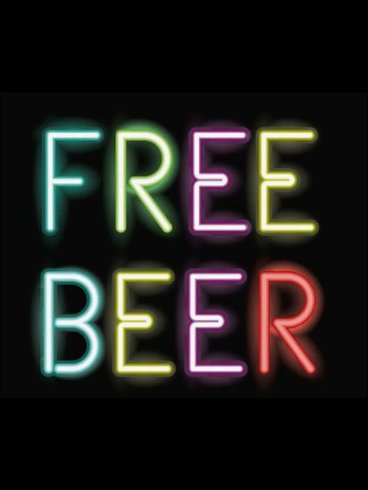 

Neon Sign For Free Beer Glass Tube Commercial club drink Lamp resterant art light advertise custom DESIGN Impact Attract light