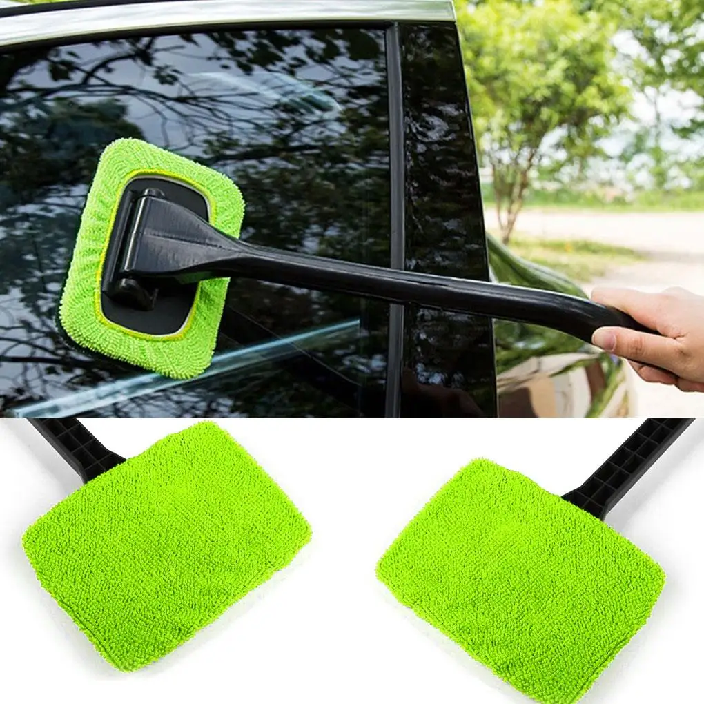 Car Window Cleaner Brush Kit Windshield Wiper Microfiber Wiper Cleaner Cleaning Brush Auto Cleaning Wash Tool With Long Handle