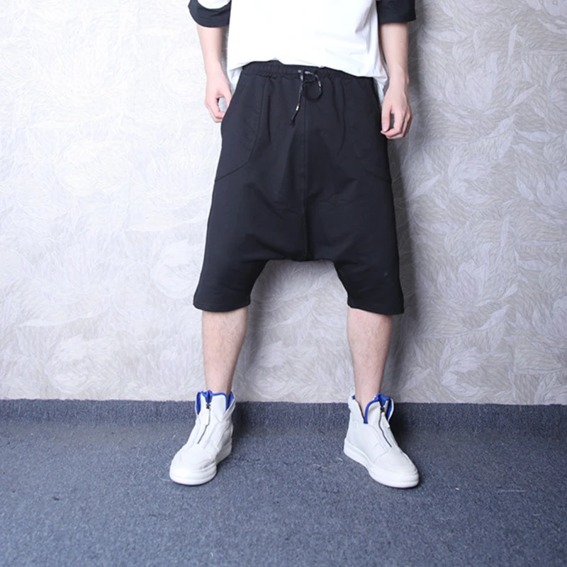 

Men's Shorts Black Slim Fit Summer New Fashion Men's Hip Hop Pants Black Simple Fashion Shorts Fashion Personality Leisure